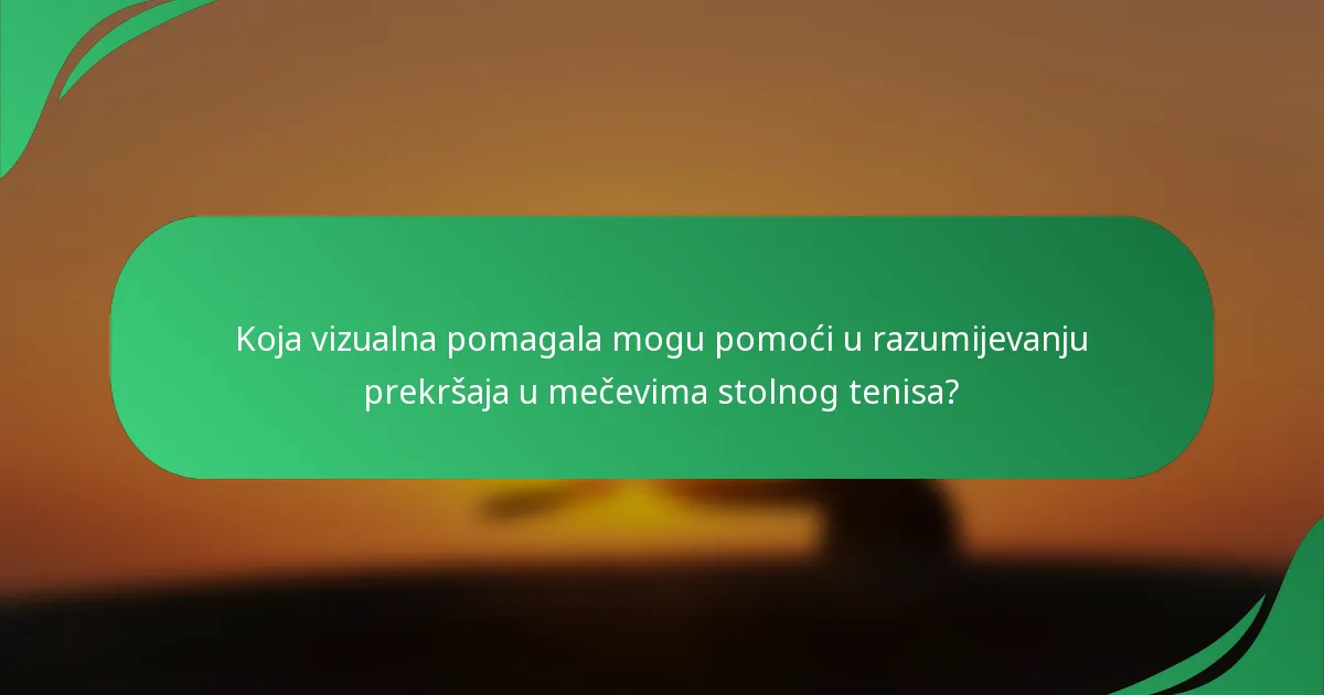 Koja vizualna pomagala mogu pomoći u razumijevanju prekršaja u mečevima stolnog tenisa?